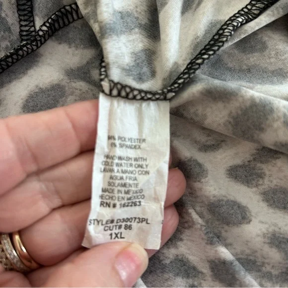 Sunday Morning Leopard Print Dress 1X – Long Sleeve, Like New! - Picture 5 of 6